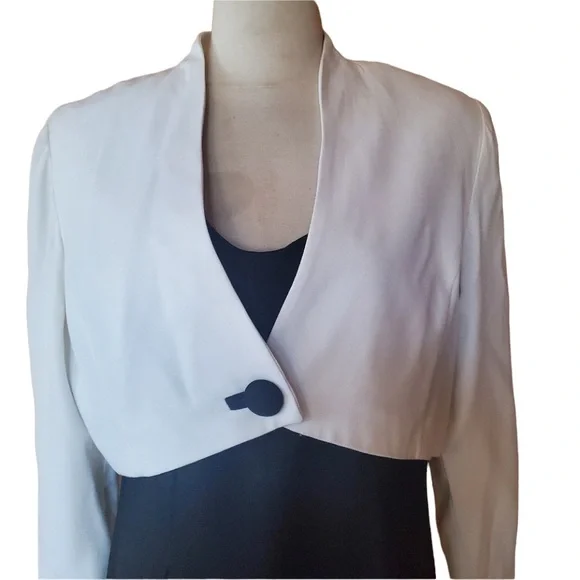 1980s‎ Virgo II Black & White Dress - Picture 2 of 6